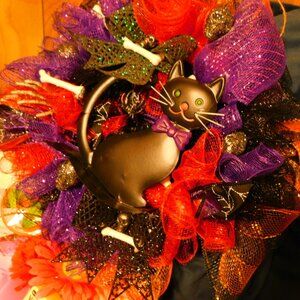 hALLOWEEN  CAT WREATH
